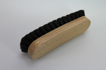 Schuh-Glanzbürste groß, geschweift / Rosshaar schwarz