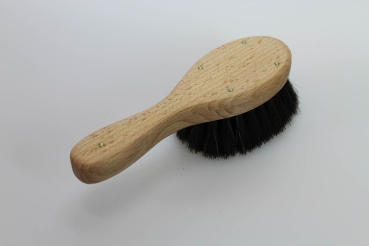 Katzenbürste oval mit Stiel / Rosshaar dunkel