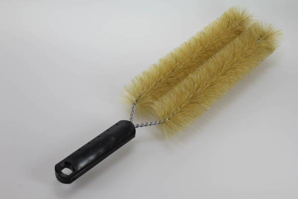 Heizkörperbürste gedreht / Naturborste, 2-raupig, mit Griff