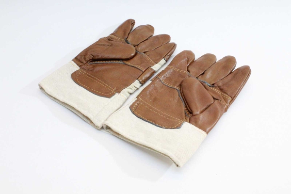 Winter-Arbeitshandschuhe Leder, Teddyfutter, Stulpe